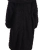 Dolce & Gabbana Black Mohair Fur Cape Trench Coat Jacket