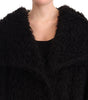 Dolce & Gabbana Black Mohair Fur Cape Trench Coat Jacket