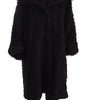 Dolce & Gabbana Black Mohair Fur Cape Trench Coat Jacket