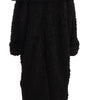 Dolce & Gabbana Black Polyester Fur Trench Coat Jacket