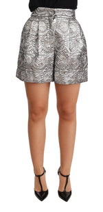 Mini-short taille haute en brocart floral chic Dolce & Gabbana