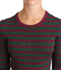 Dolce & Gabbana Multicolor Striped Crew Neck Pullover Sweater