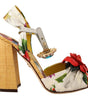 Dolce & Gabbana Multicolor Crystal Embellished Heel Sandals