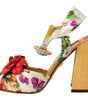 Dolce & Gabbana Multicolor Crystal Embellished Heel Sandals