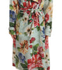 Dolce & Gabbana Multicolor Double Breasted Floral Trench Coat Jacket