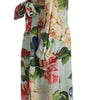 Dolce & Gabbana Multicolor Double Breasted Floral Trench Coat Jacket