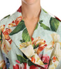 Dolce & Gabbana Multicolor Double Breasted Floral Trench Coat Jacket