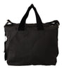 Dolce & Gabbana Black Denim Leather Shoulder Strap Messenger Bag