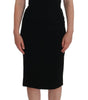 Dolce & Gabbana Black Stretch Crystal Sheath Gown Dress