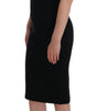 Dolce & Gabbana Black Stretch Crystal Sheath Gown Dress