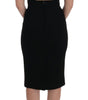 Dolce & Gabbana Black Stretch Crystal Sheath Gown Dress