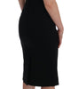 Dolce & Gabbana Black Stretch Crystal Sheath Gown Dress