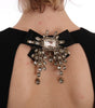 Dolce & Gabbana Black Stretch Crystal Sheath Gown Dress