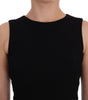 Dolce & Gabbana Black Stretch Crystal Sheath Gown Dress