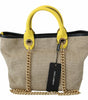 Dolce & Gabbana Beige Gold Chain Strap Shoulder Sling Purse Tote Bag