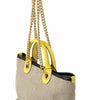 Dolce & Gabbana Beige Gold Chain Strap Shoulder Sling Purse Tote Bag