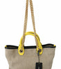 Dolce & Gabbana Beige Gold Chain Strap Shoulder Sling Purse Tote Bag