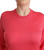 Dolce & Gabbana Pink Silk Crewneck Pullover Top Sweater