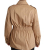 Dolce & Gabbana Beige Cotton Long Sleeves Collared Coat Jacket