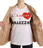 Dolce & Gabbana Beige Cotton Long Sleeves Collared Coat Jacket
