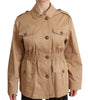 Dolce & Gabbana Beige Cotton Long Sleeves Collared Coat Jacket