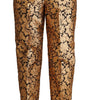 Dolce &amp; Gabbana Elegant Floral Jacquard High Waist Trousers