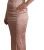 Dolce & Gabbana Pink Lace Long Bodycon Maxi Polyester Dress