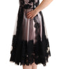 Dolce & Gabbana Chic Black Floral Lace Midi Dress