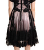 Dolce & Gabbana Chic Black Floral Lace Midi Dress