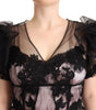 Dolce & Gabbana Chic Black Floral Lace Midi Dress