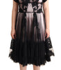 Dolce & Gabbana Chic Black Floral Lace Midi Dress