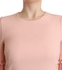 Dolce & Gabbana Pink Ruffled Sleeves Viscose Sheath Dress