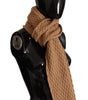 Dolce & Gabbana Dark Brown Wrap Shawl Knitted Camel Scarf
