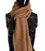 Dolce & Gabbana Dark Brown Wrap Shawl Knitted Camel Scarf