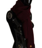Dolce & Gabbana Dark Red Cashmere Logo Wrap Shawl Knitted Scarf