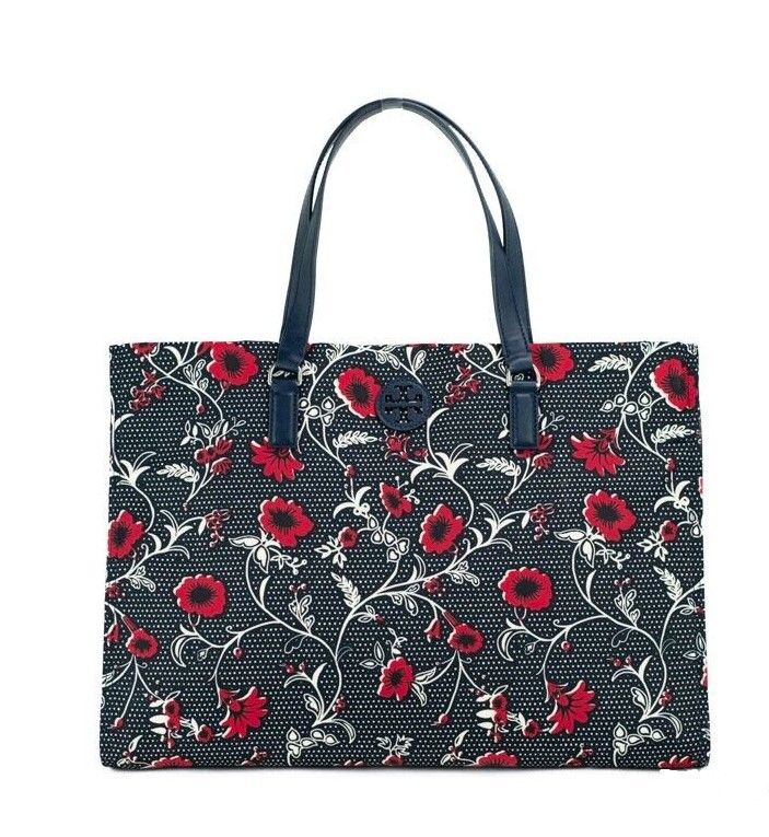 Sac fourre-tout Tory Burch en nylon à imprimé batik rétro de taille moyenne