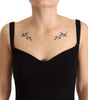 Dolce & Gabbana Black Fit Flare Wool Stretch Sheath Dress