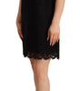 Dolce & Gabbana Black Floral Lace Sheath Sleeveless Mini Dress
