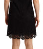 Dolce & Gabbana Black Floral Lace Sheath Sleeveless Mini Dress