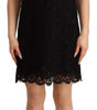 Dolce & Gabbana Black Floral Lace Sheath Sleeveless Mini Dress