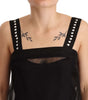 Dolce & Gabbana Black Silk Stretch Crystal Sheath Mini Dress