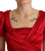 Dolce & Gabbana Red Silk Stretch Sheath Mermaid Gown Dress
