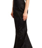 Dolce & Gabbana Black Silk Stretch Sheath Mermaid Gown Dress