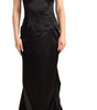 Dolce & Gabbana Black Silk Stretch Sheath Mermaid Gown Dress