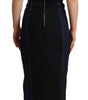 Dolce & Gabbana Dark Blue Cotton Denim Sheath Midi Dress