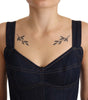 Dolce & Gabbana Dark Blue Cotton Denim Sheath Midi Dress