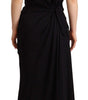 Dolce & Gabbana Black Silk Stretch Strapless Sheath Midi Dress