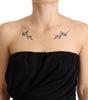 Dolce & Gabbana Black Silk Stretch Strapless Sheath Midi Dress