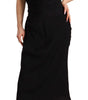 Dolce & Gabbana Black Silk Stretch Strapless Sheath Midi Dress