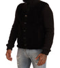 Dolce & Gabbana Black Leather Mens Turtle Neck Coat Jacket
